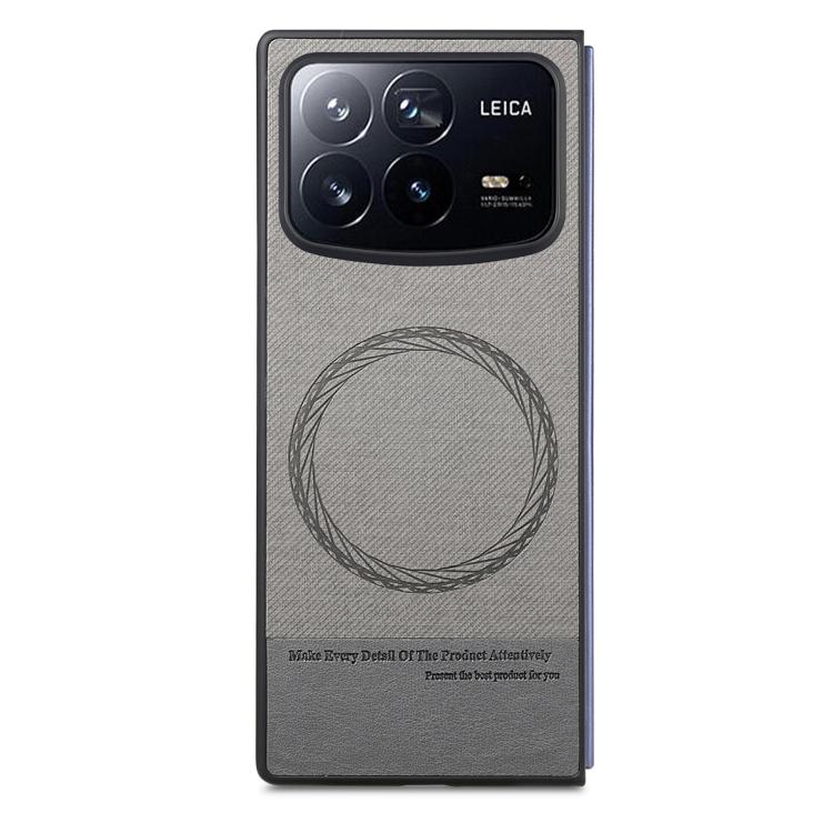 For Xiaomi Mix Fold 4 Twill Fabric Leather Skin Magnetic Back Phone Case