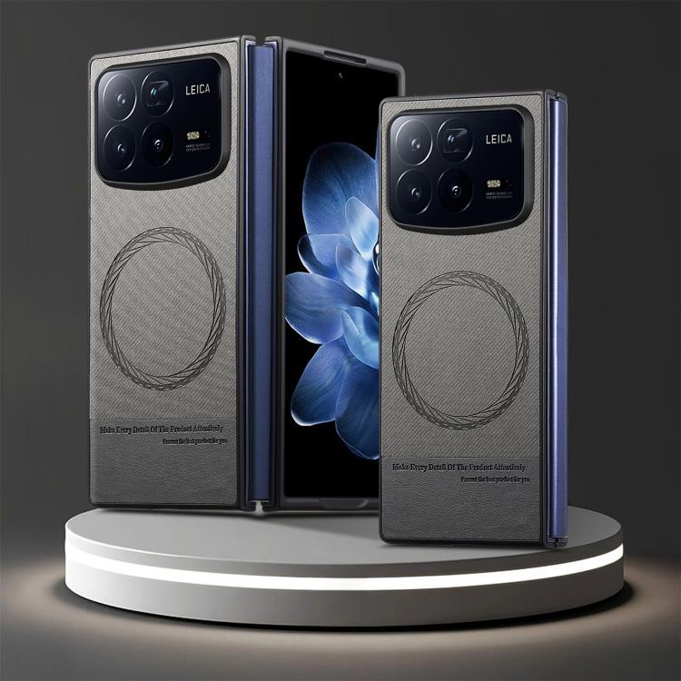 For Xiaomi Mix Fold 4 Twill Fabric Leather Skin Magnetic Back Phone Case