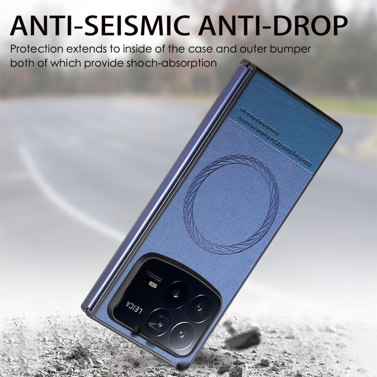 For Xiaomi Mix Fold 4 Twill Fabric Leather Skin Magnetic Back Phone Case