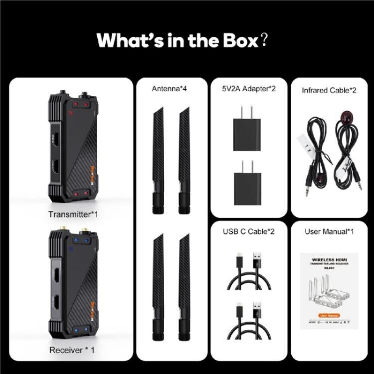 BOVBOX 081 400m Range 1080P HD Video Transmitter Receiver Use Wireless HDMI Extender, Plug:EU Plug