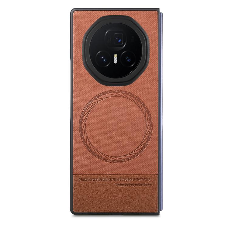 For Honor Magic V3 Twill Fabric Leather Skin Magnetic Back Phone Case