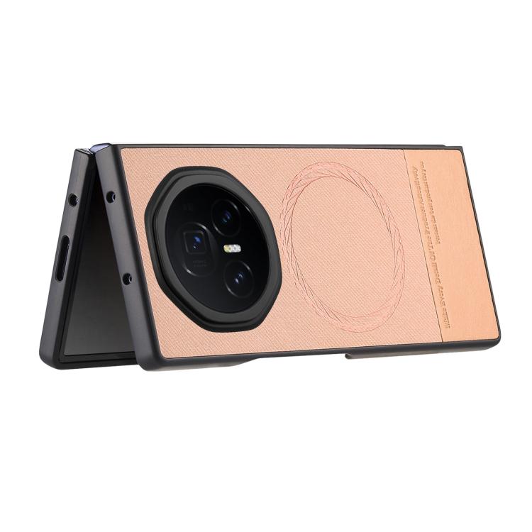 For Honor Magic V3 Twill Fabric Leather Skin Magnetic Back Phone Case