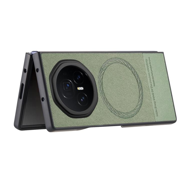 For Honor Magic V3 Twill Fabric Leather Skin Magnetic Back Phone Case