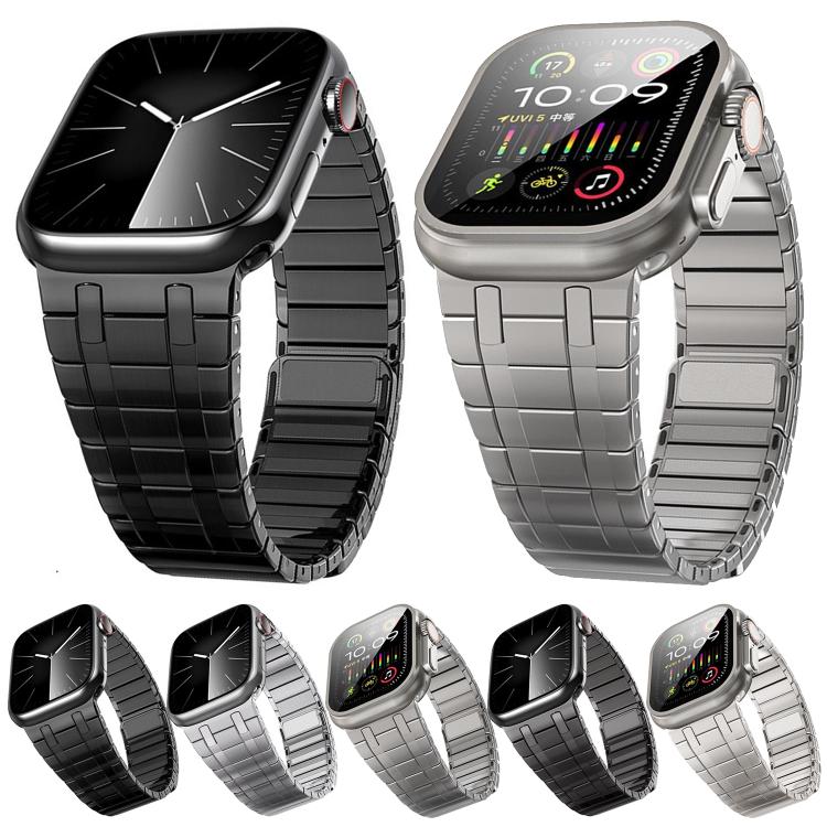 For Apple Watch 46mm / 49mm / 45mm / 44mm One Bead Magnetic Milan Stainless Steel Watch Band