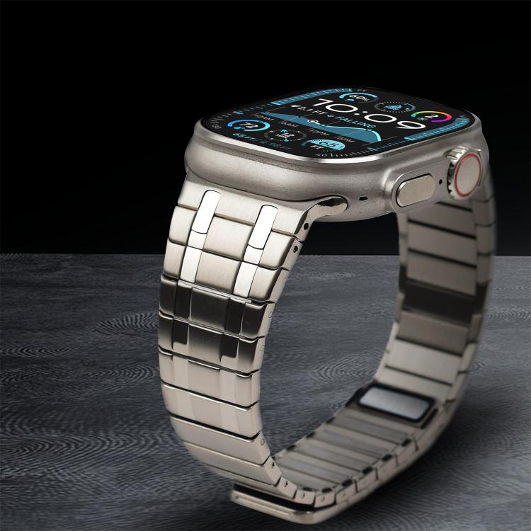 For Apple Watch 46mm / 49mm / 45mm / 44mm One Bead Magnetic Milan Stainless Steel Watch Band