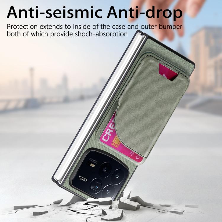 For Xiaomi Mix Fold 4 Twill Fabric Leather Skin Card Bag Magnetic Back Phone Case