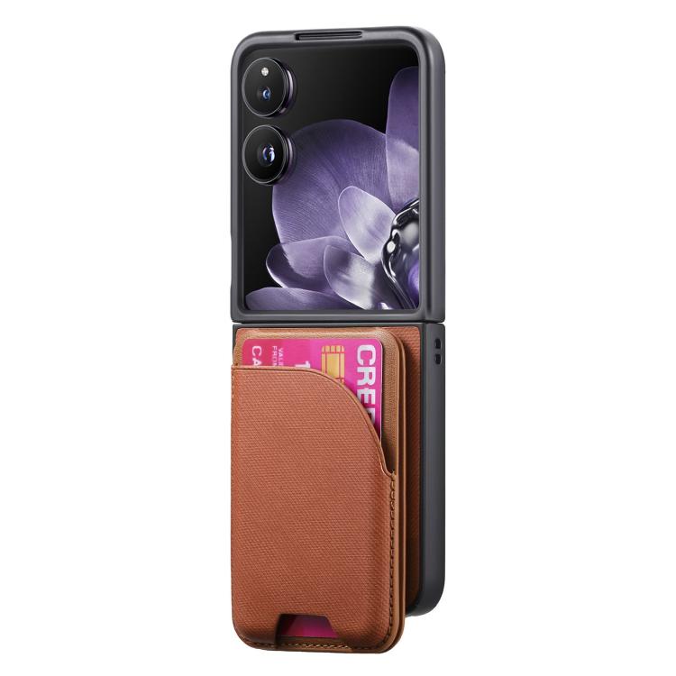 For Xiaomi Mix Flip Twill Fabric Leather Skin Card Bag Magnetic Back Phone Case