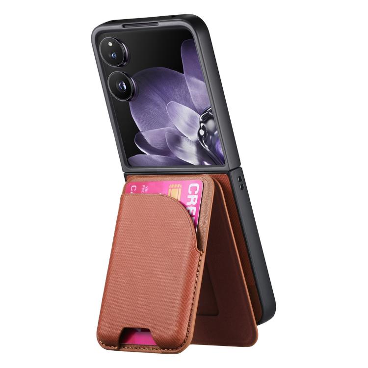 For Xiaomi Mix Flip Twill Fabric Leather Skin Card Bag Magnetic Back Phone Case