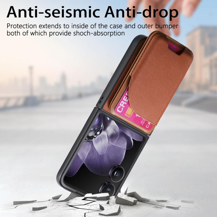 For Xiaomi Mix Flip Twill Fabric Leather Skin Card Bag Magnetic Back Phone Case