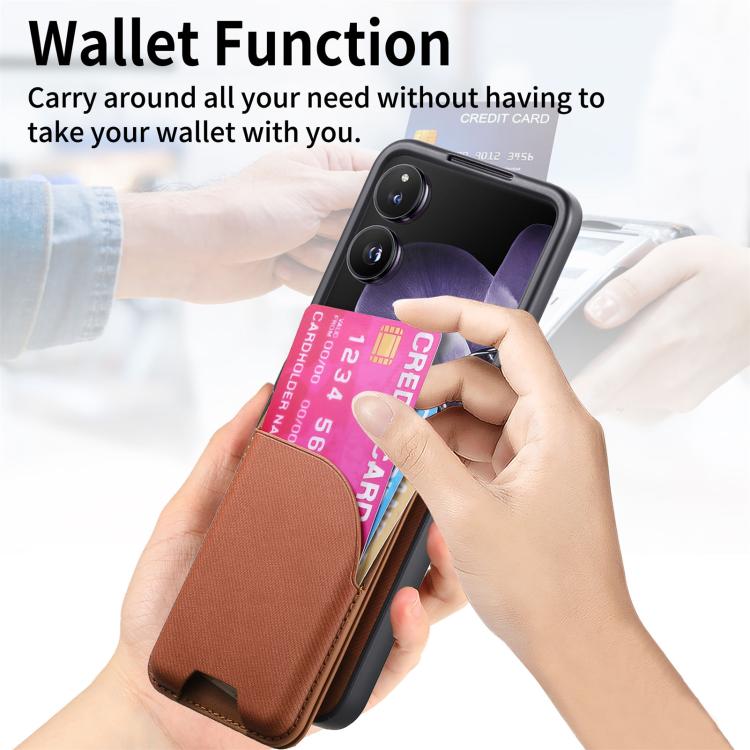 For Xiaomi Mix Flip Twill Fabric Leather Skin Card Bag Magnetic Back Phone Case