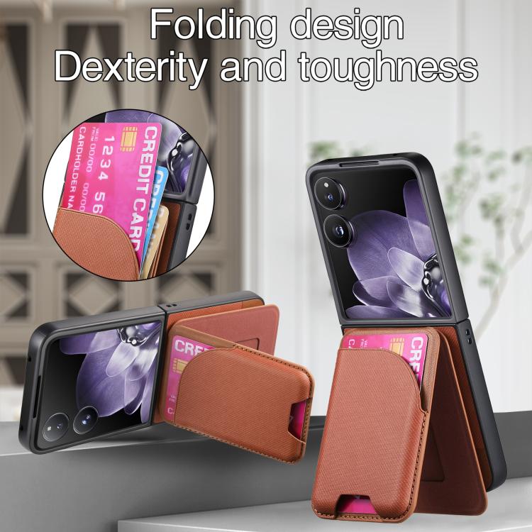 For Xiaomi Mix Flip Twill Fabric Leather Skin Card Bag Magnetic Back Phone Case