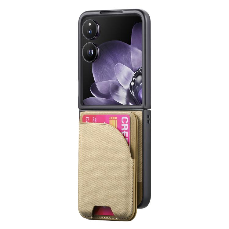 For Xiaomi Mix Flip Twill Fabric Leather Skin Card Bag Magnetic Back Phone Case