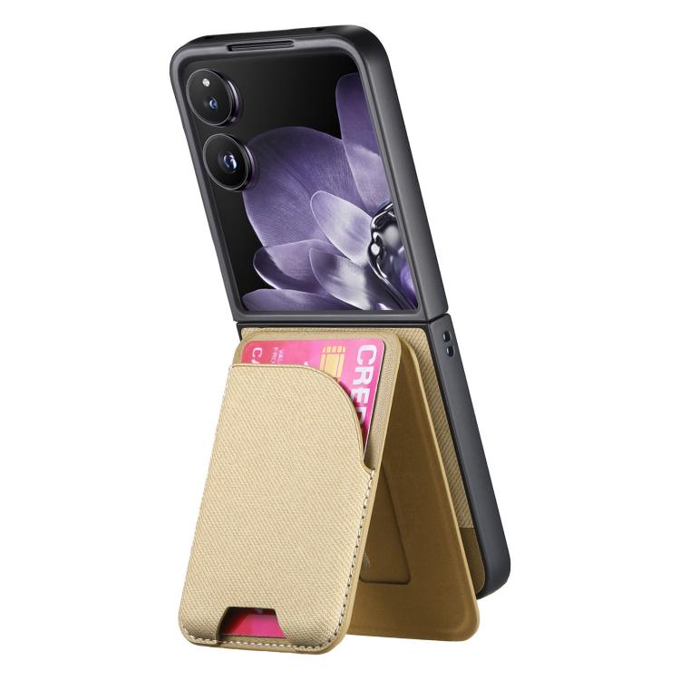 For Xiaomi Mix Flip Twill Fabric Leather Skin Card Bag Magnetic Back Phone Case