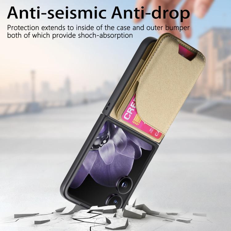 For Xiaomi Mix Flip Twill Fabric Leather Skin Card Bag Magnetic Back Phone Case