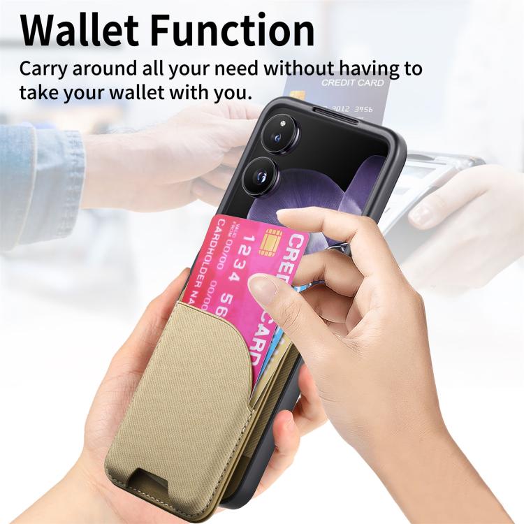 For Xiaomi Mix Flip Twill Fabric Leather Skin Card Bag Magnetic Back Phone Case