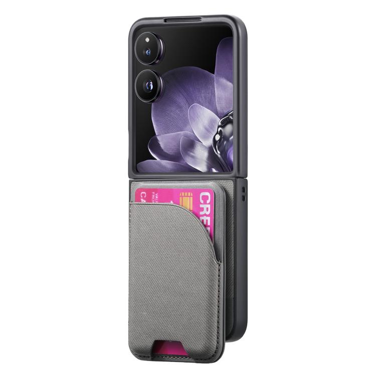 For Xiaomi Mix Flip Twill Fabric Leather Skin Card Bag Magnetic Back Phone Case