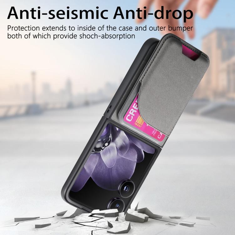 For Xiaomi Mix Flip Twill Fabric Leather Skin Card Bag Magnetic Back Phone Case