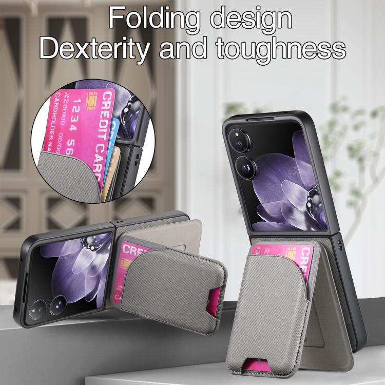 For Xiaomi Mix Flip Twill Fabric Leather Skin Card Bag Magnetic Back Phone Case