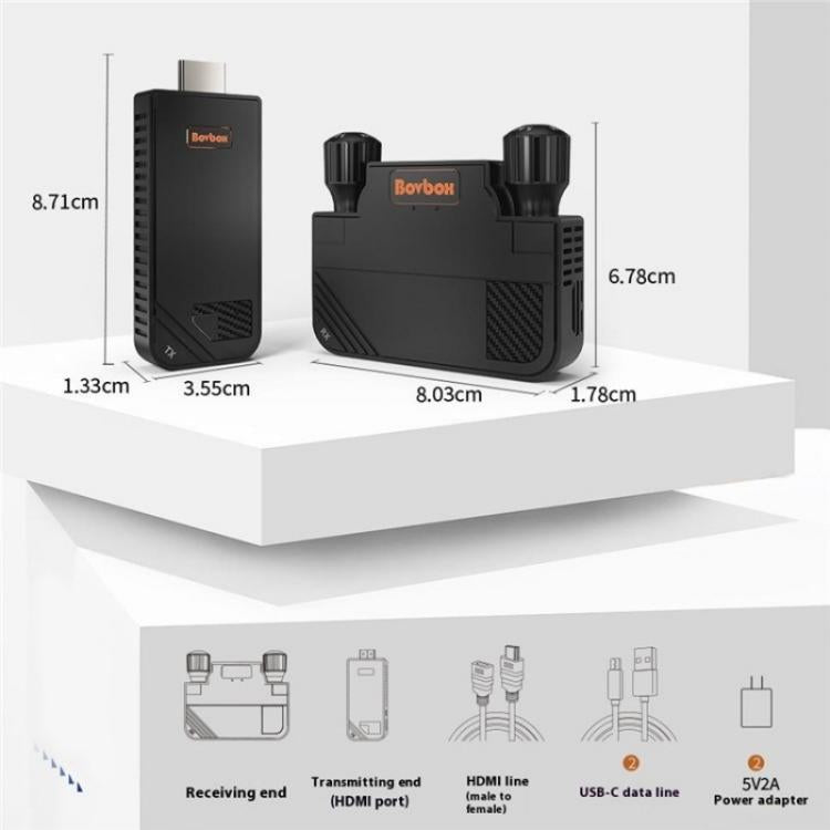 BOVBOX 091-HD Conference Use 100M Wireless WiFi HDMI Extender Video Transmitter Receiver, Plug:EU Plug