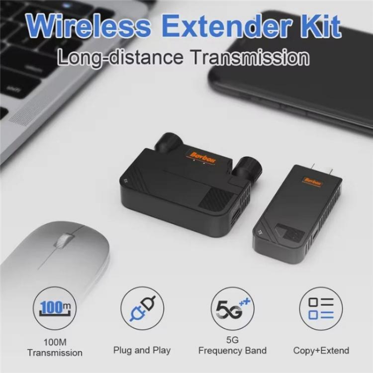 BOVBOX 091-HD Conference Use 100M Wireless WiFi HDMI Extender Video Transmitter Receiver, Plug:UK Plug