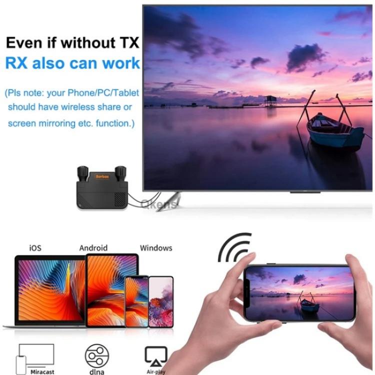 BOVBOX 091-HD Conference Use 100M Wireless WiFi HDMI Extender Video Transmitter Receiver, Plug:UK Plug