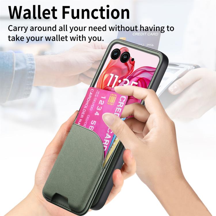 For Motorola Razr 40 Ultra Twill Fabric Leather Skin Card Bag Magnetic Back Phone Case