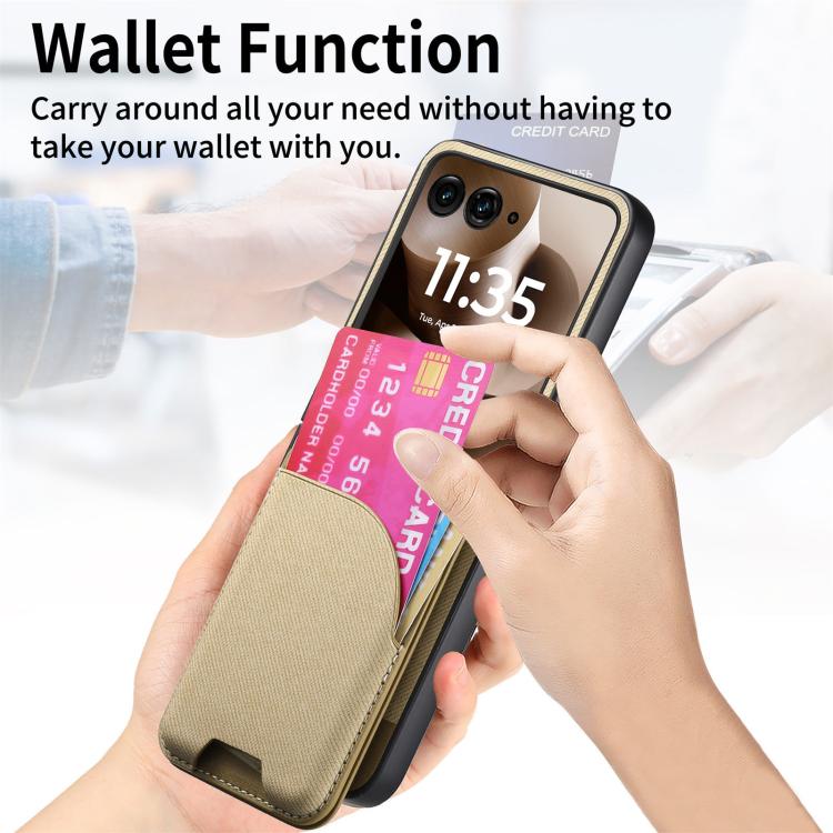For Motorola Razr 60 Twill Fabric Leather Skin Card Bag Magnetic Back Phone Case