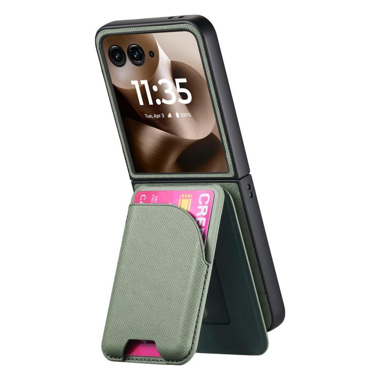For Motorola Razr 60 Ultra Twill Fabric Leather Skin Card Bag Magnetic Back Phone Case