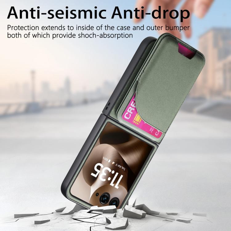 For Motorola Razr 60 Ultra Twill Fabric Leather Skin Card Bag Magnetic Back Phone Case