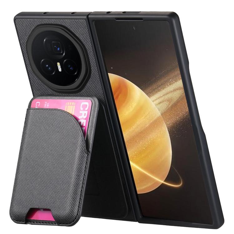 For Honor Magic V3 Twill Fabric Leather Skin Card Bag Magnetic Back Phone Case