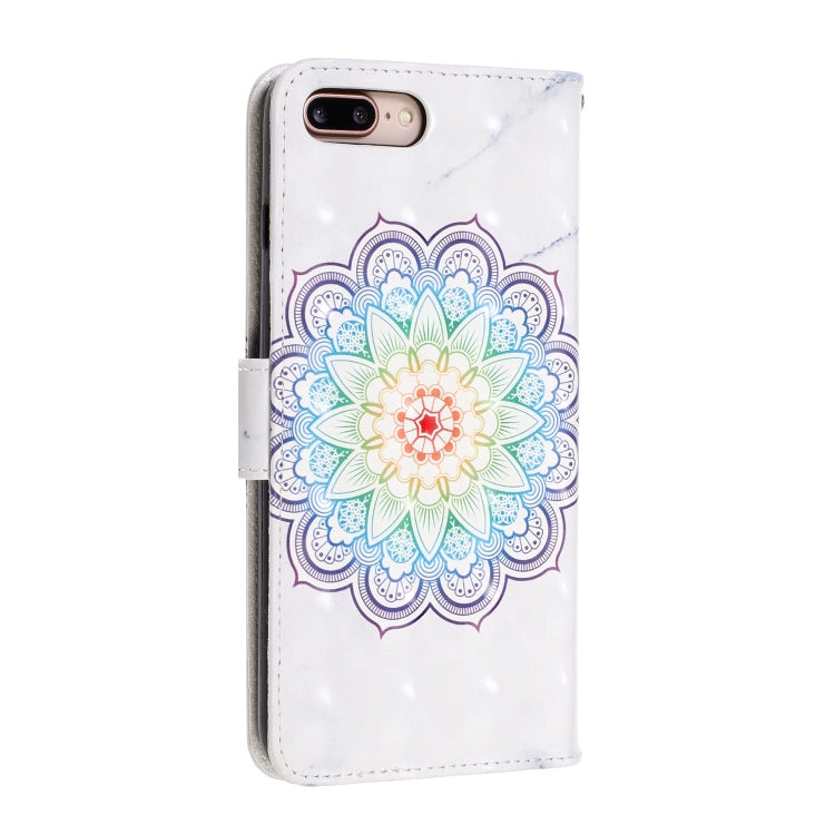 3D Visual Painting Left And Right Open Leather Case for iPhone 7Plus & 8Plus , With Bracket & Card Slot & Wallet & Bracelet