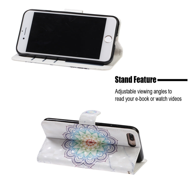 3D Visual Painting Left And Right Open Leather Case for iPhone 7Plus & 8Plus , With Bracket & Card Slot & Wallet & Bracelet