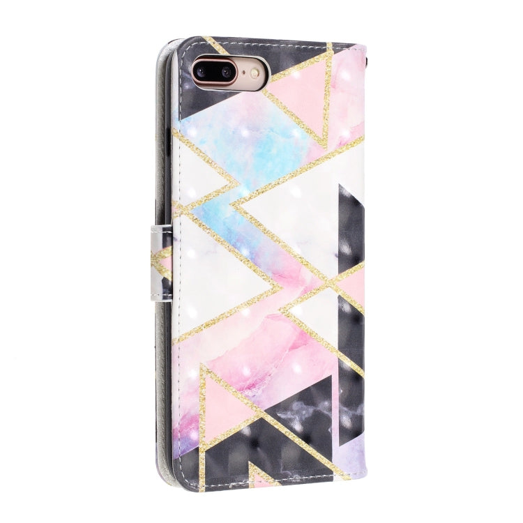 3D Visual Painting Left And Right Open Leather Case for iPhone 7Plus & 8Plus , With Bracket & Card Slot & Wallet & Bracelet