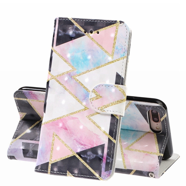 3D Visual Painting Left And Right Open Leather Case for iPhone 7Plus & 8Plus , With Bracket & Card Slot & Wallet & Bracelet