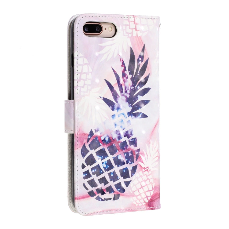 3D Visual Painting Left And Right Open Leather Case for iPhone 7Plus & 8Plus , With Bracket & Card Slot & Wallet & Bracelet