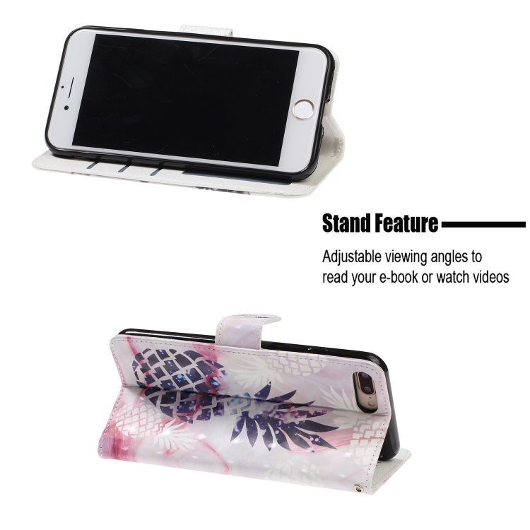 3D Visual Painting Left And Right Open Leather Case for iPhone 7Plus & 8Plus , With Bracket & Card Slot & Wallet & Bracelet