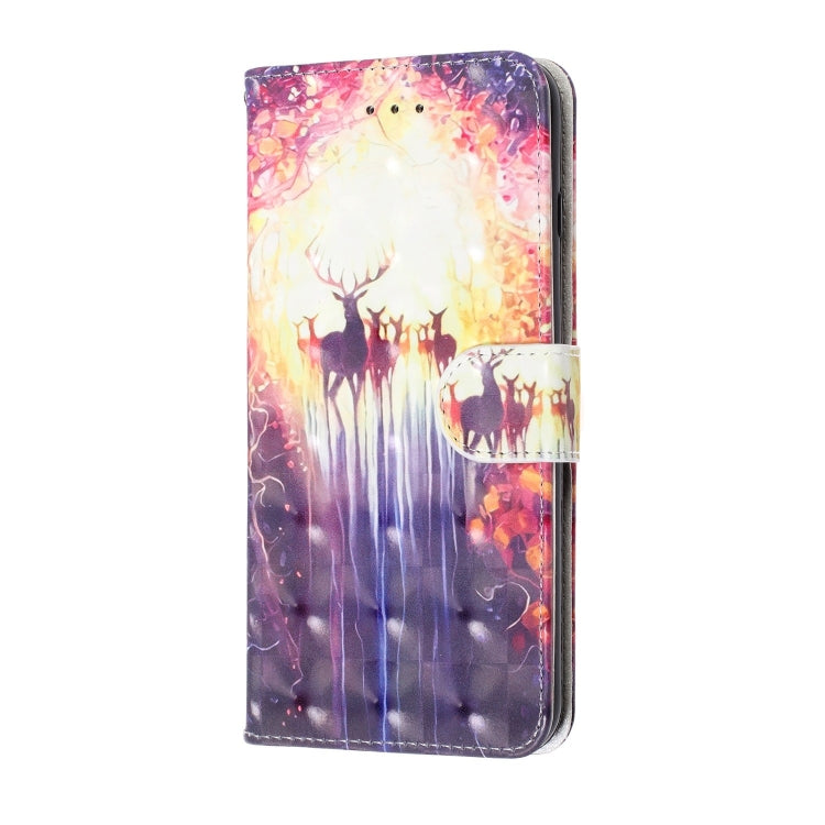 3D Visual Painting Left And Right Open Leather Case for iPhone 7Plus & 8Plus , With Bracket & Card Slot & Wallet & Bracelet