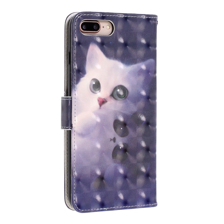 3D Visual Painting Left And Right Open Leather Case for iPhone 7Plus & 8Plus , With Bracket & Card Slot & Wallet & Bracelet