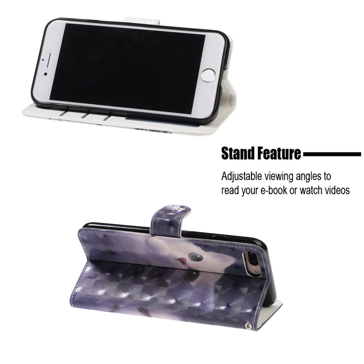 3D Visual Painting Left And Right Open Leather Case for iPhone 7Plus & 8Plus , With Bracket & Card Slot & Wallet & Bracelet