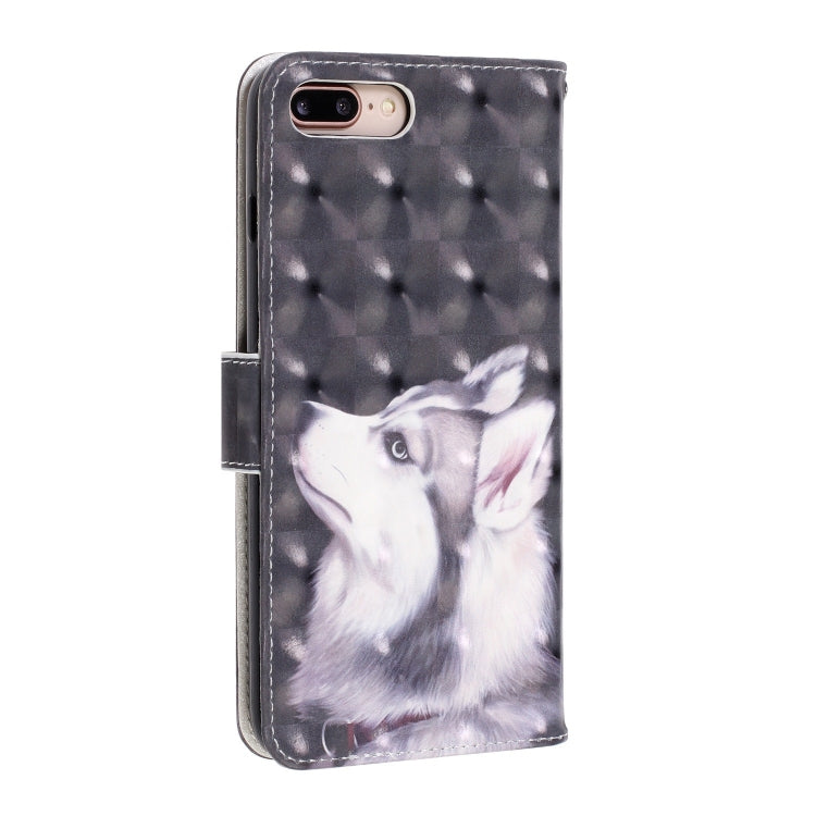 3D Visual Painting Left And Right Open Leather Case for iPhone 7Plus & 8Plus , With Bracket & Card Slot & Wallet & Bracelet
