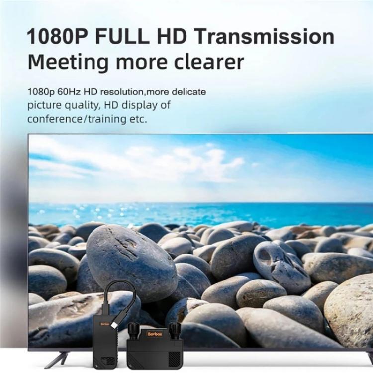 BOVBOX 091-TC For Phone Projector USB C Wireless Transmitter And Receiver Video Extender, Plug:EU Plug