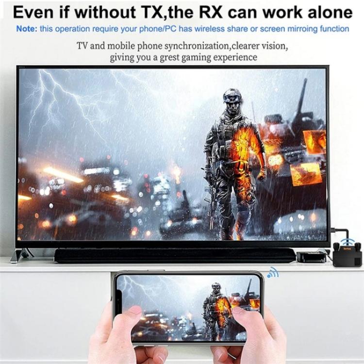 BOVBOX 091-TC For Phone Projector USB C Wireless Transmitter And Receiver Video Extender, Plug:UK Plug
