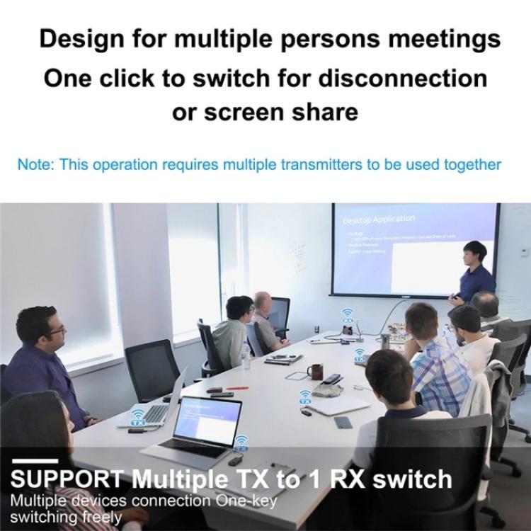 BOVBOX 091-TC For Phone Projector USB C Wireless Transmitter And Receiver Video Extender, Plug:AU Plug
