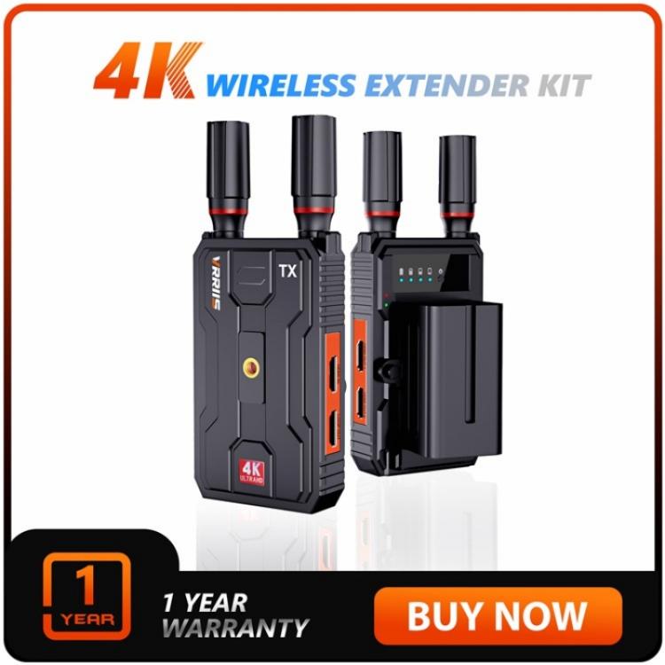 VRRIIS 097PRO Outdoor Live Streaming Audio Video Wireless Transmitter Receiver 4K HD Extender, Plug:AU Plug