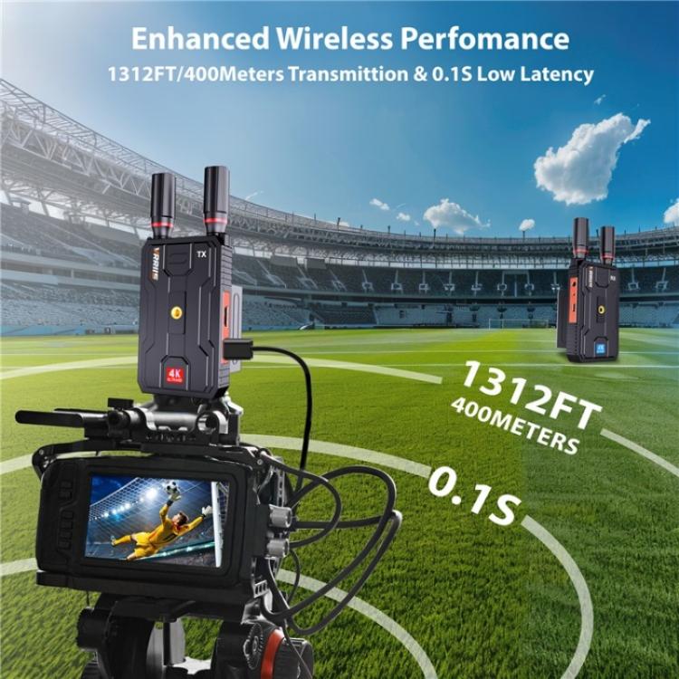 VRRIIS 097PRO Outdoor Live Streaming Audio Video Wireless Transmitter Receiver 4K HD Extender, Plug:AU Plug