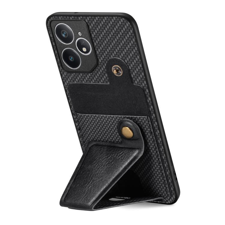 For Realme Neo7 Carbon Fiber Wallet Flip Card K-shaped Holder Phone Case