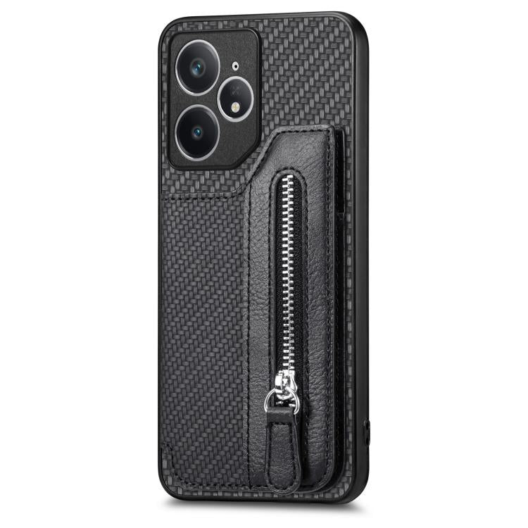 For Realme Neo7 Carbon Fiber Horizontal Flip Zipper Wallet Phone Case
