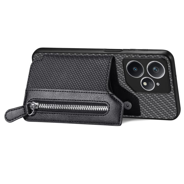 For Realme Neo7 Carbon Fiber Horizontal Flip Zipper Wallet Phone Case