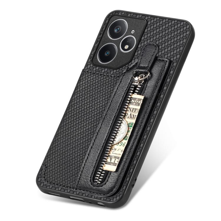 For Realme Neo7 Carbon Fiber Horizontal Flip Zipper Wallet Phone Case