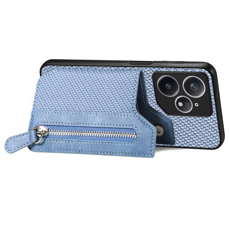 For Realme Neo7 Carbon Fiber Horizontal Flip Zipper Wallet Phone Case